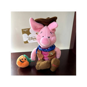 Vintage Disney Store Cowboy Piglet 8" Mini Bean Plush Halloween Winnie The Pooh